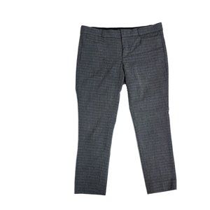 BANANA REPUBLIC Sloan Cropped Pant - Black/White Mini Plaid - 6 Petite 6P